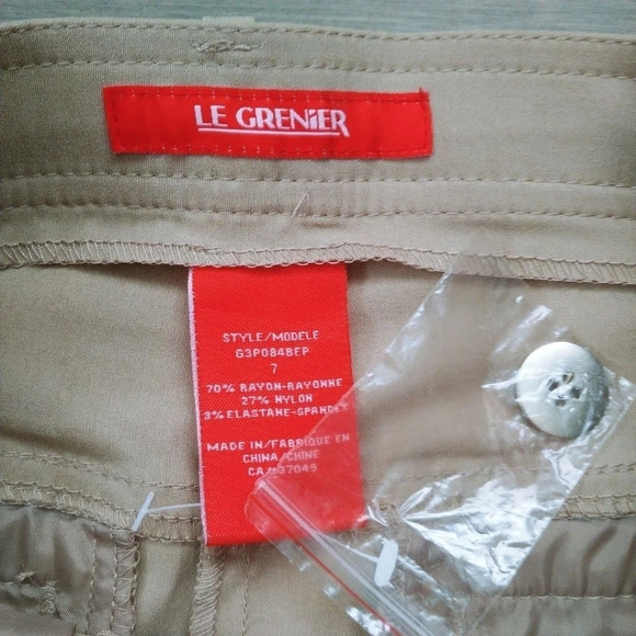Le Grenier Stretch Trousers Pants Stone/Khaki 6/7 NWT - Picture 6 of 6